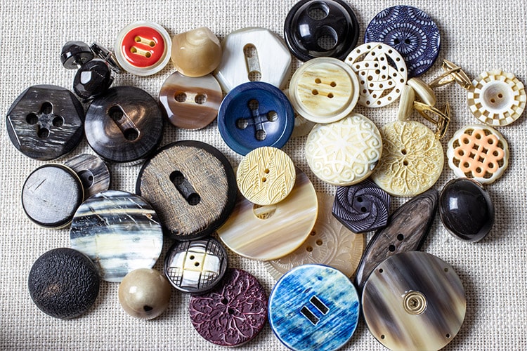 Buttons in real horn